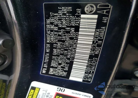 2017 Toyota Corolla L z USA, uszkodzony, nr VIN 2T1BURHE9HC941255